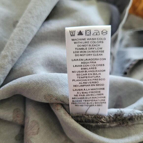 STANDARD GRACE Gray Butterfly Print Women's Shirt L - Picture 10 of 13